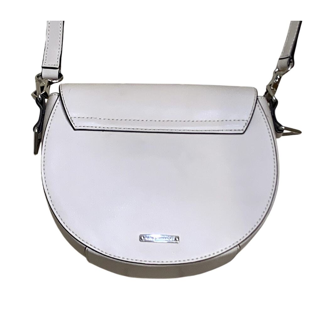 Rebecca Minkoff Mini Sydney Cream Leather Half-Round Crossbody Purse Rare